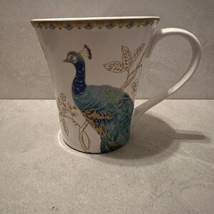 222 Fifth Peacock Garden Porcelain Coffee Tea Mug Cup Fine China 12oz